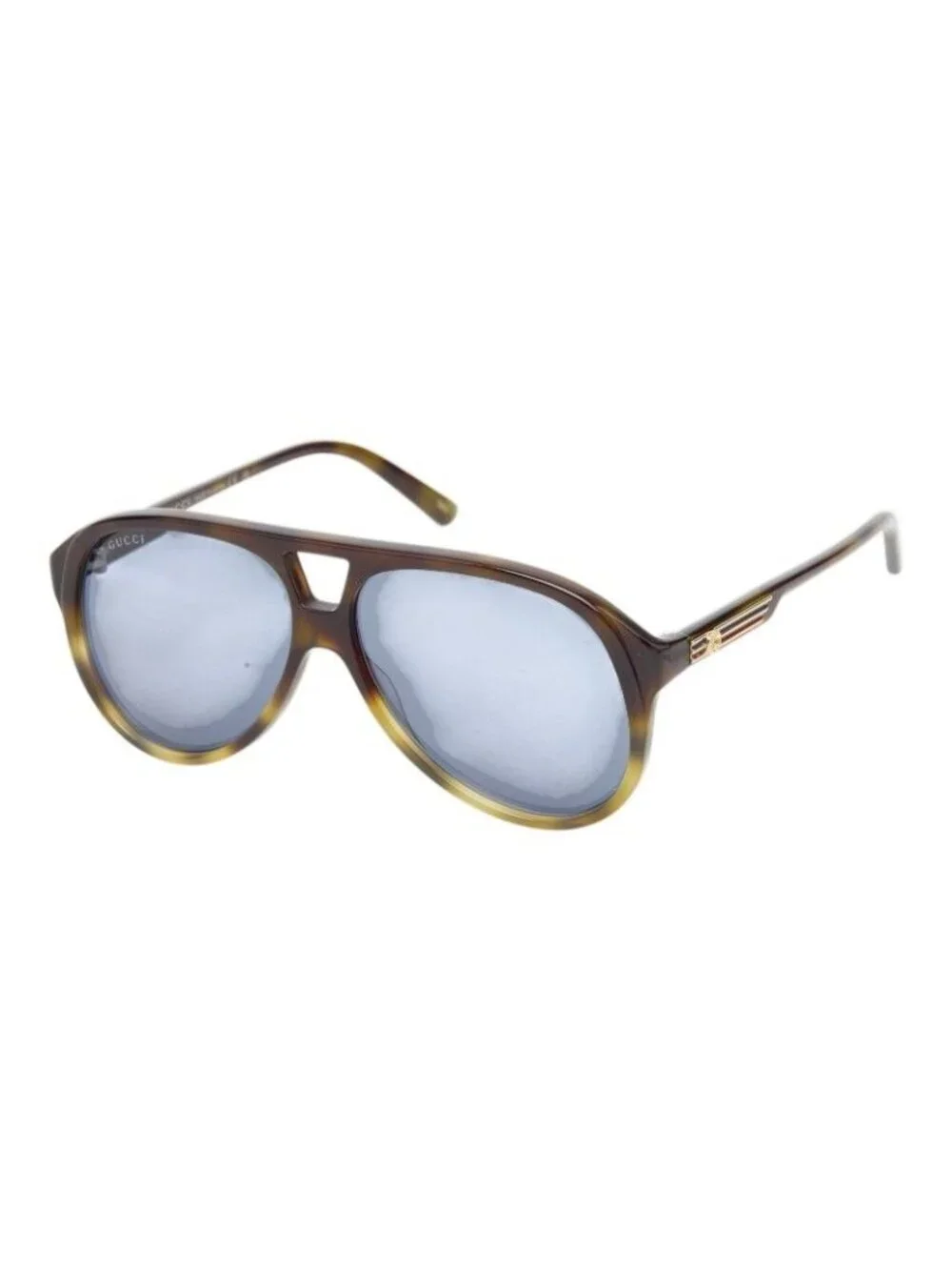 Gucci Interlocking Teardrop Sunglasses Brown Gold Acetate Eyewear